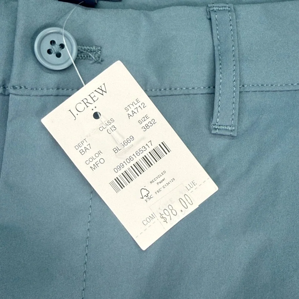 J.Crew Tech Pant Mens 38x32 Blue Grey Slim Fit AA712 Stretch Performance